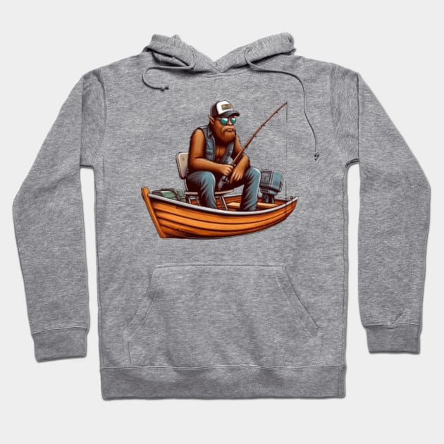 Fishing Bigfoot Hoodie by Hecate Pim